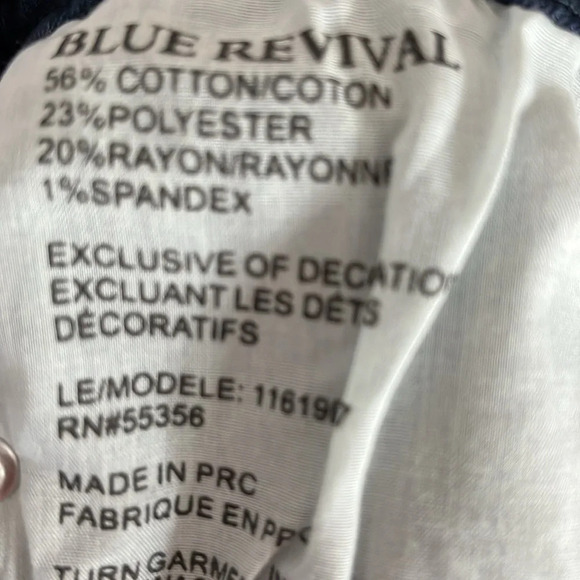 Blue Revival Embellished Hem Dark Wash Jeans - Size 27 - Picture 6 of 7